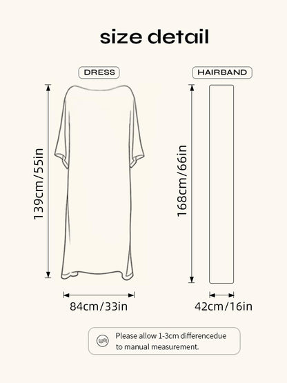 Moo Moos for Women Kaftan Dresses+Scarf for Women Plus Size Bathing Suit Cover up Caftan Maxi Beach Dresses
