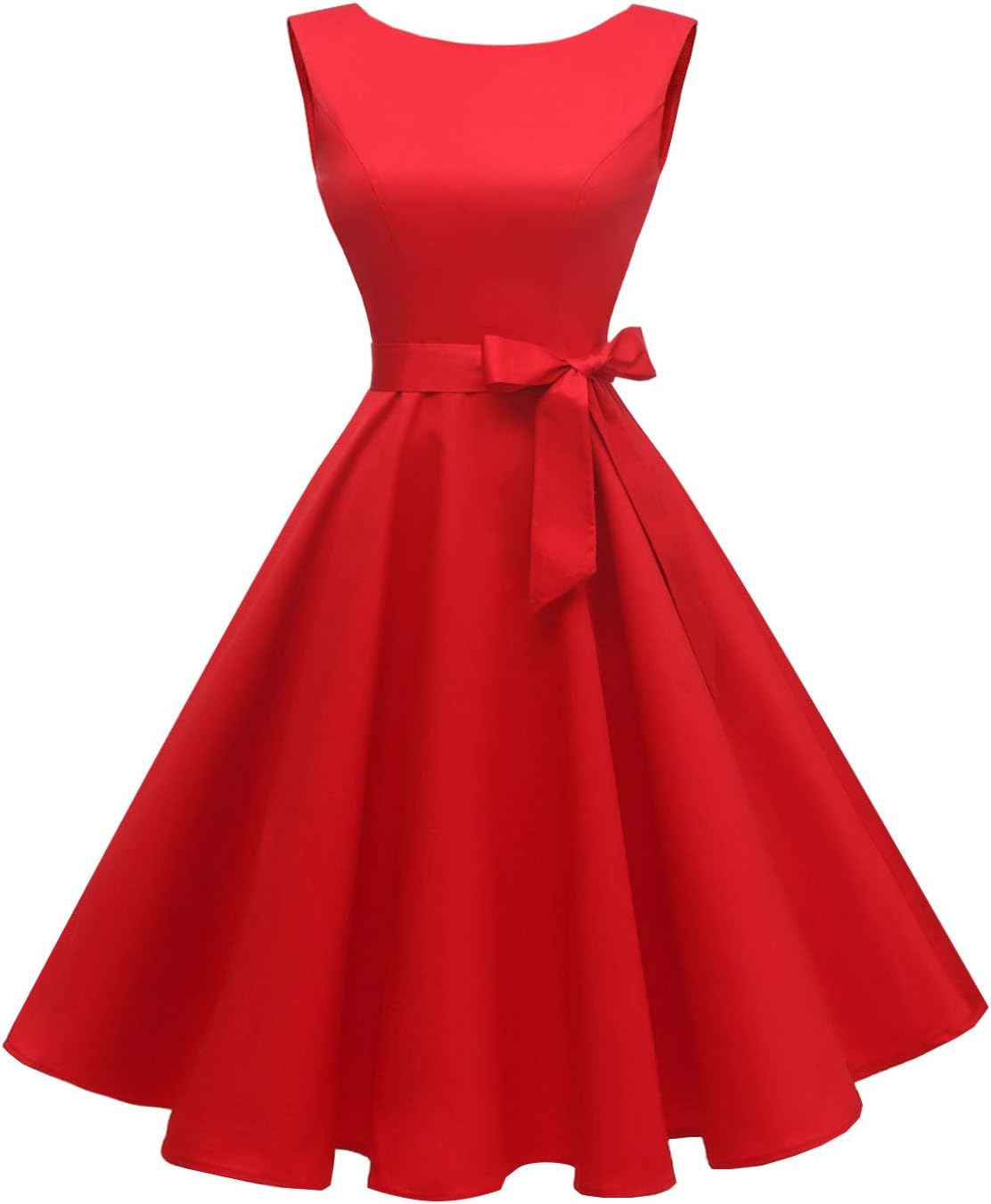 Hanpceirs Women's Boatneck Sleeveless Swing Vintage 1950s Cocktail Dress New