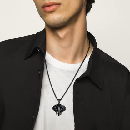 GOLDCHIC JEWELRY Africa Map Necklace for Men, Stainless Steel African Tribal/Egyptian Eye of Horus/I LOVE AFRICA/Elephant Map Hiphop Jewelry Unisex with 22'+2'Adjustable Chain