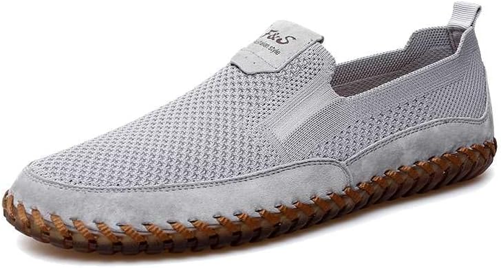 Men's Genuine Leather Loafer Shoes Slip On Soft Walking Shoes Perforated Driving Shoes