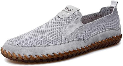 Men's Genuine Leather Loafer Shoes Slip On Soft Walking Shoes Perforated Driving Shoes