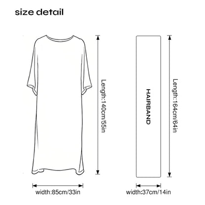 Moo Moos for Women Kaftan Dresses+Scarf for Women Plus Size Bathing Suit Cover up Caftan Maxi Beach Dresses