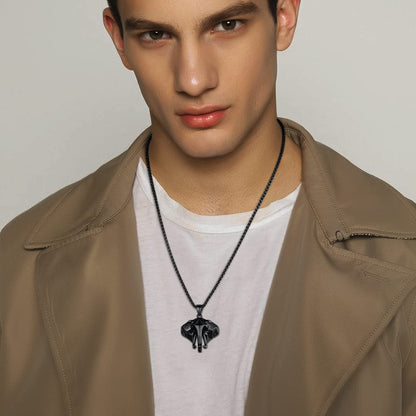 GOLDCHIC JEWELRY Africa Map Necklace for Men, Stainless Steel African Tribal/Egyptian Eye of Horus/I LOVE AFRICA/Elephant Map Hiphop Jewelry Unisex with 22'+2'Adjustable Chain