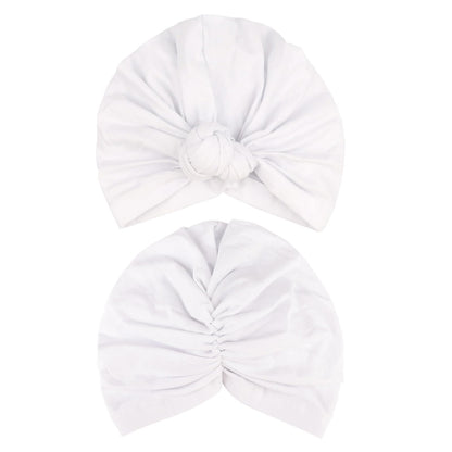DRESHOW 5 Pack Knotted Headwraps for Women African Turban Pre-Knotted Beanie Headwraps Hair Covers