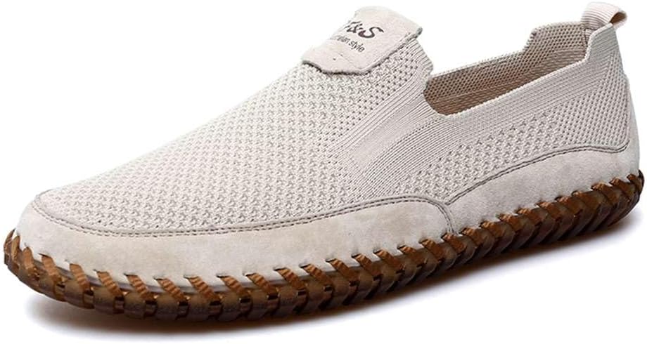Men's Genuine Leather Loafer Shoes Slip On Soft Walking Shoes Perforated Driving Shoes