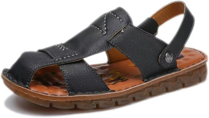 Shaire Men'S Sandals Outdoor Leather Closed Toe Beach Shoes