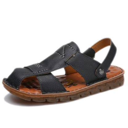 Shaire Men'S Sandals Outdoor Leather Closed Toe Beach Shoes