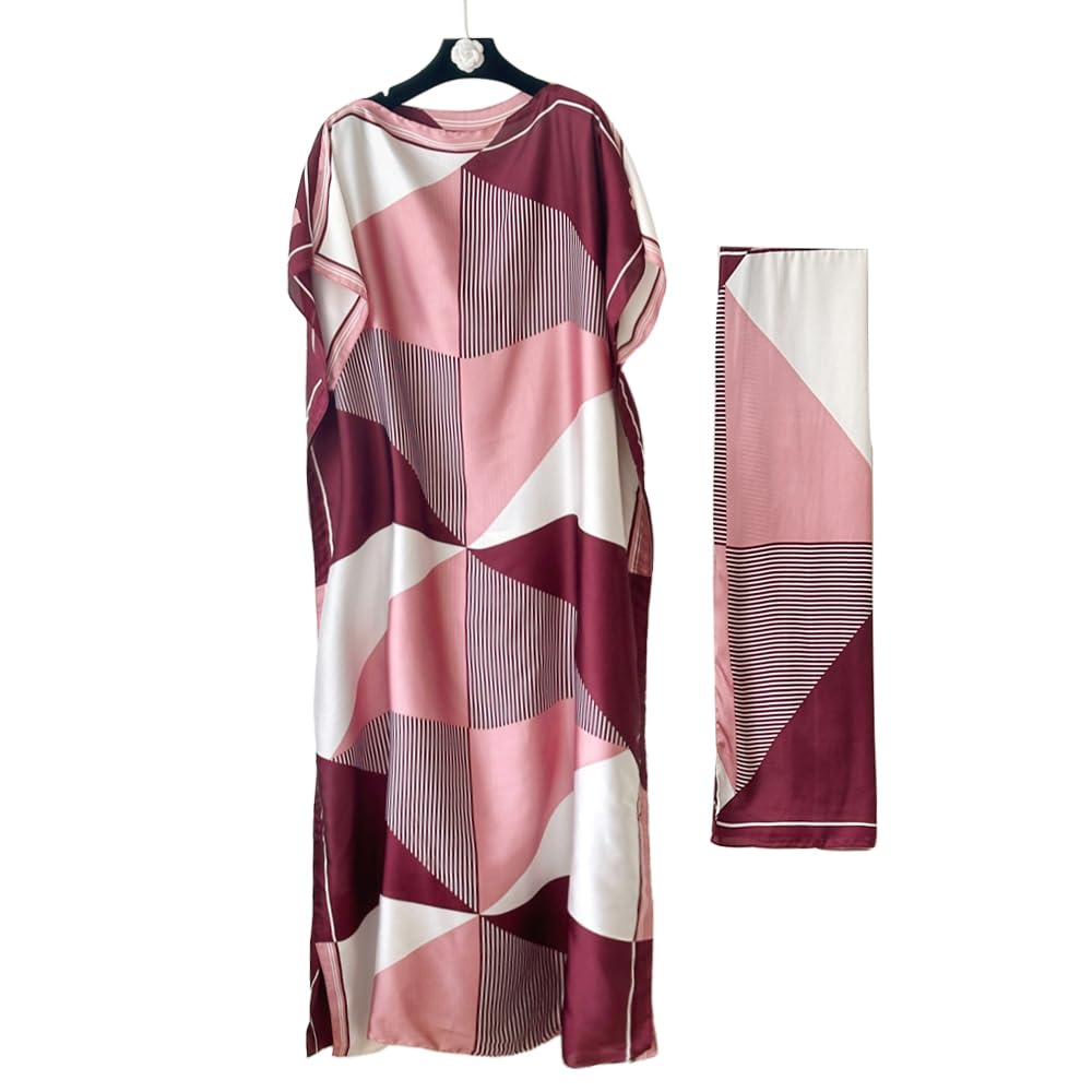 Moo Moos for Women Kaftan Dresses+Scarf for Women Plus Size Bathing Suit Cover up Caftan Maxi Beach Dresses