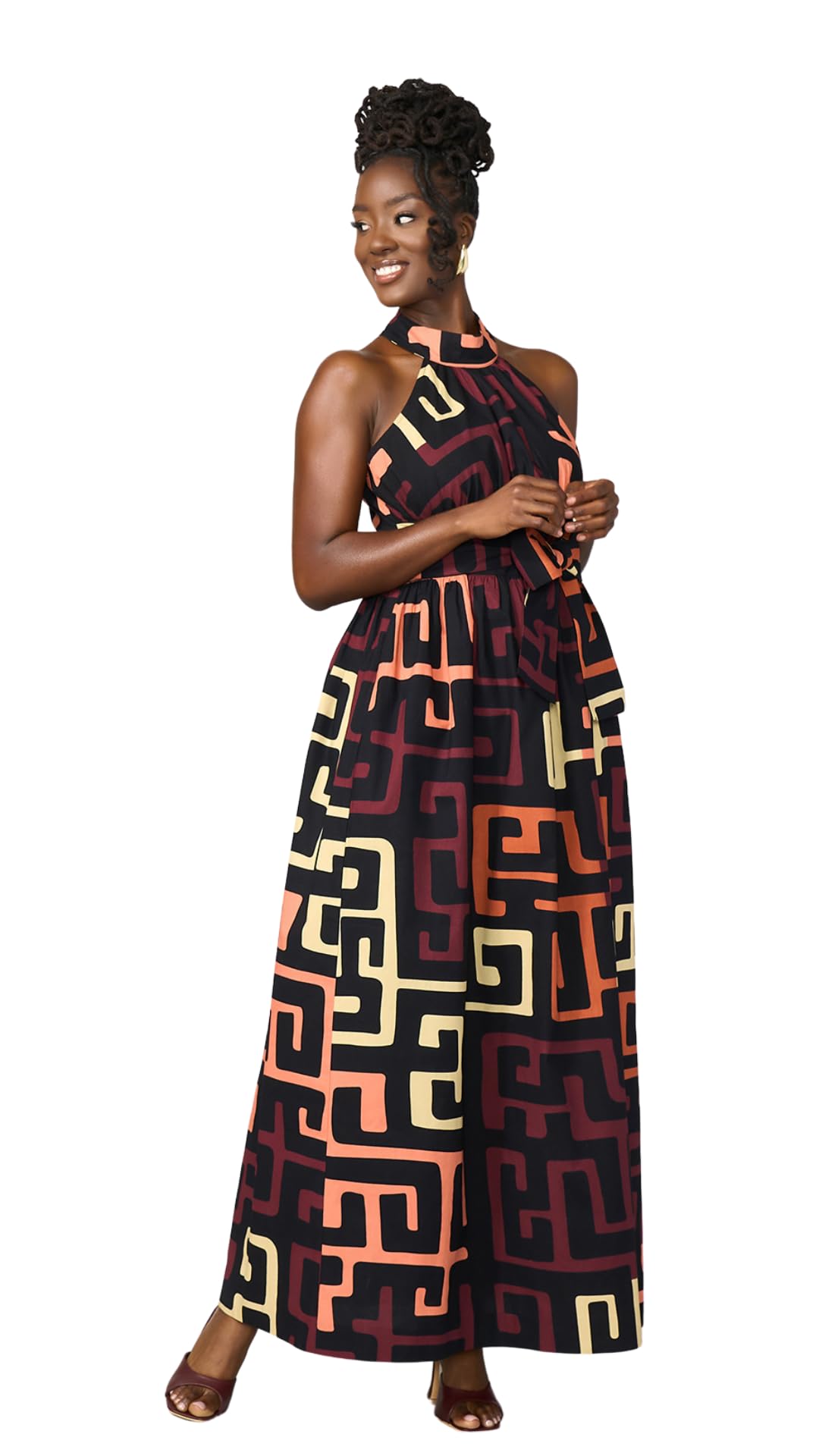 D'IYANU | Ronke African Print Dress for Women – Elegant African Attire – Ankara & Kente Dress in Regular & Plus Sizes