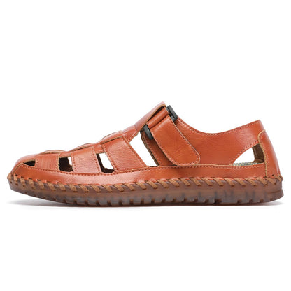 Shaire Men'S Sandals Outdoor Leather Closed Toe Beach Shoes