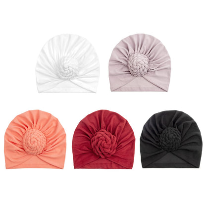 DRESHOW 5 Pack Knotted Headwraps for Women African Turban Pre-Knotted Beanie Headwraps Hair Covers