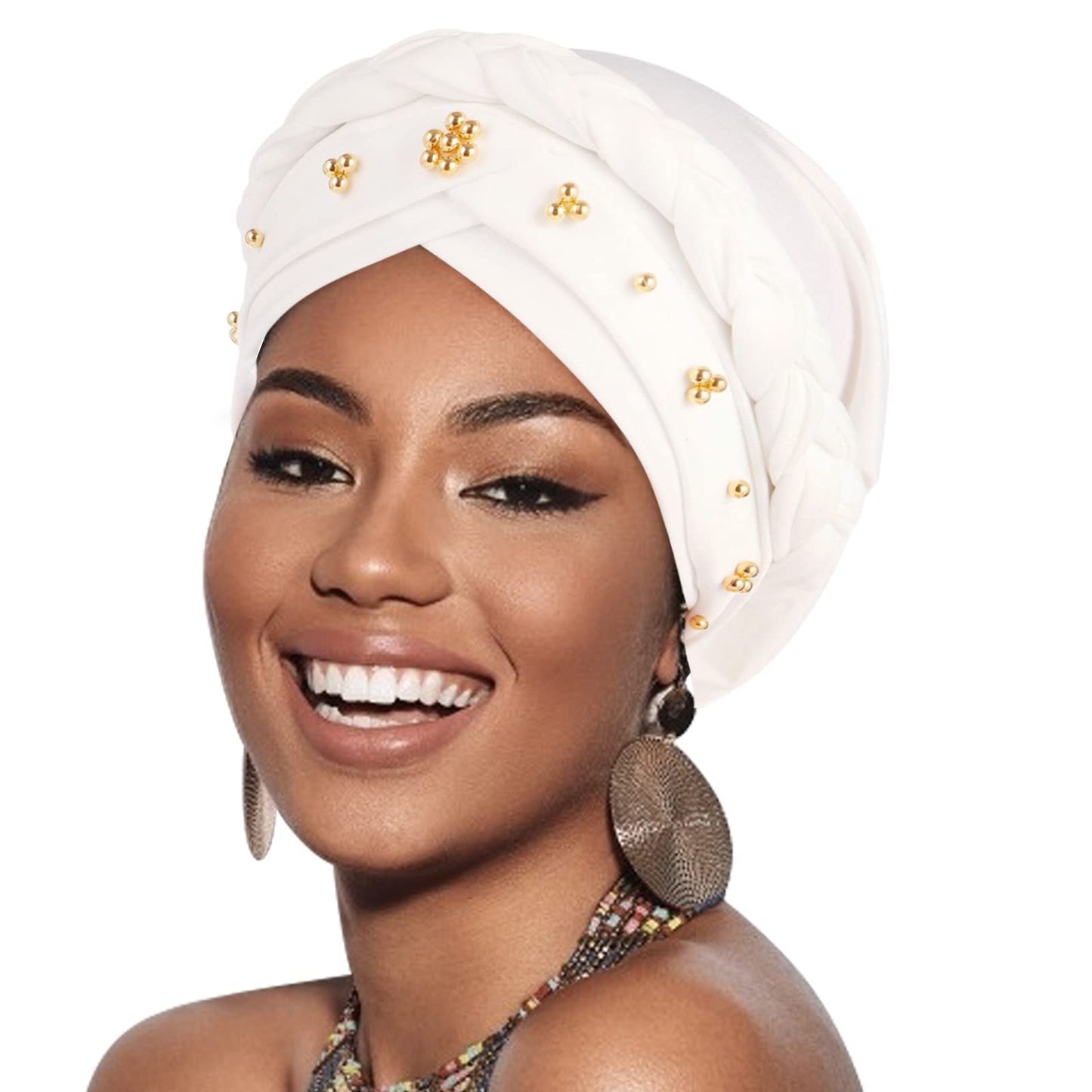 African Women Turban Caps Pre-Tied Twisted Turbans Head Scarf for Women Hair Wraps Cover Beanie Cancer Chemo Headwear