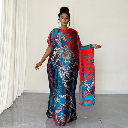 Moo Moos for Women Kaftan Dresses+Scarf for Women Plus Size Bathing Suit Cover up Caftan Maxi Beach Dresses