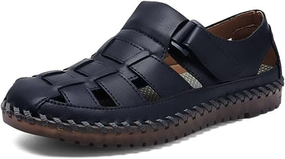 Shaire Men'S Sandals Outdoor Leather Closed Toe Beach Shoes