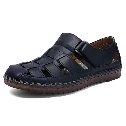 Shaire Men'S Sandals Outdoor Leather Closed Toe Beach Shoes