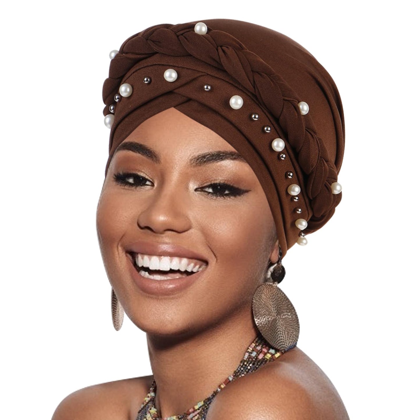 African Women Turban Caps Pre-Tied Twisted Turbans Head Scarf for Women Hair Wraps Cover Beanie Cancer Chemo Headwear