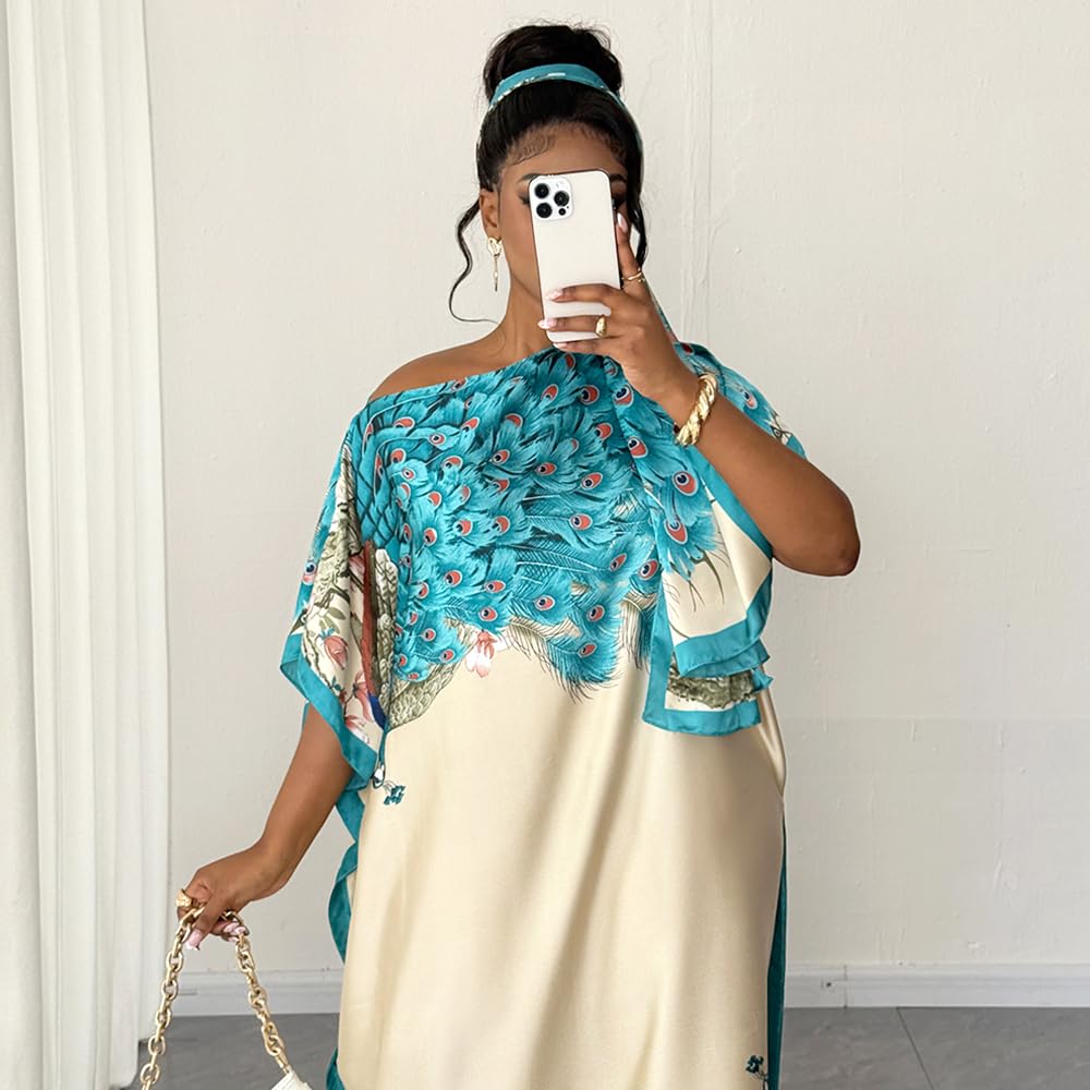 Moo Moos for Women Kaftan Dresses+Scarf for Women Plus Size Bathing Suit Cover up Caftan Maxi Beach Dresses