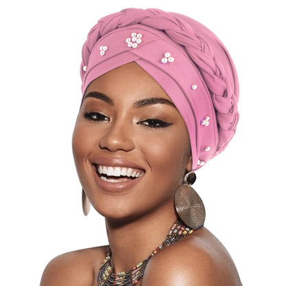 African Women Turban Caps Pre-Tied Twisted Turbans Head Scarf for Women Hair Wraps Cover Beanie Cancer Chemo Headwear