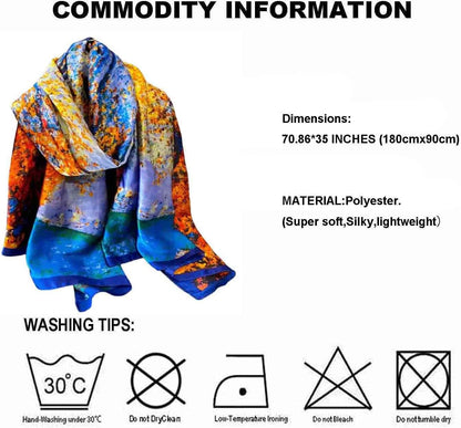 Acotavie Scarfs for Women Dressy Fashion Scarves Long Floral Pattern Scarf