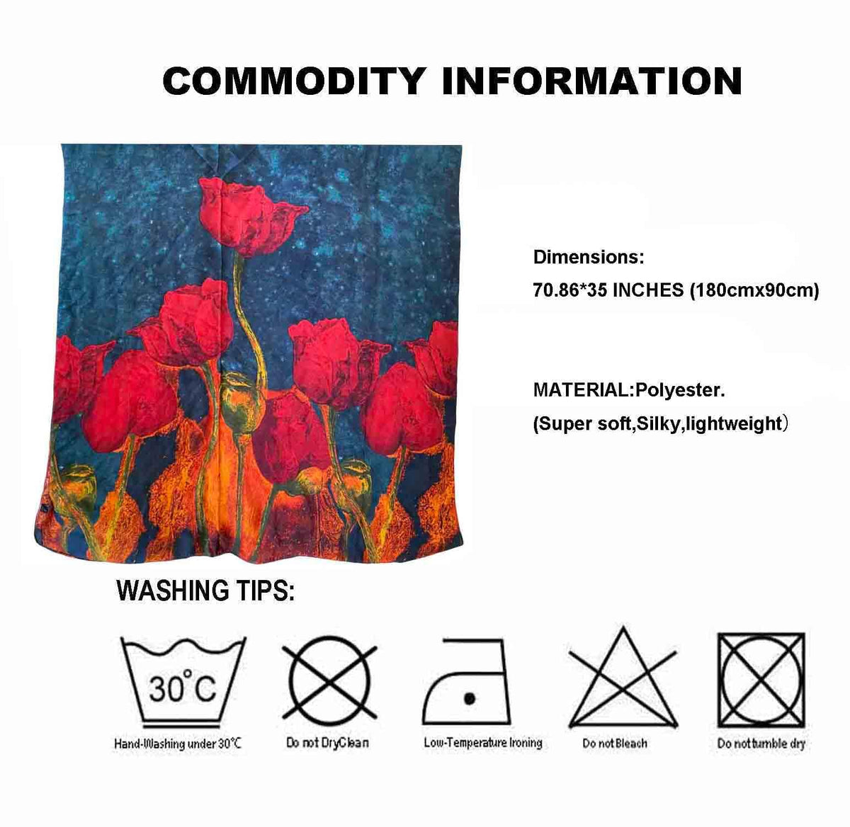 Acotavie Scarfs for Women Dressy Fashion Scarves Long Floral Pattern Scarf