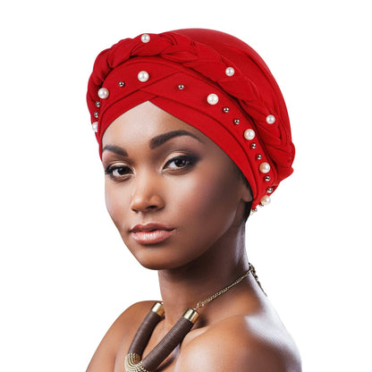 African Women Turban Caps Pre-Tied Twisted Turbans Head Scarf for Women Hair Wraps Cover Beanie Cancer Chemo Headwear