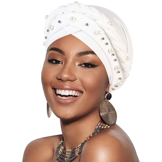 African Women Turban Caps Pre-Tied Twisted Turbans Head Scarf for Women Hair Wraps Cover Beanie Cancer Chemo Headwear
