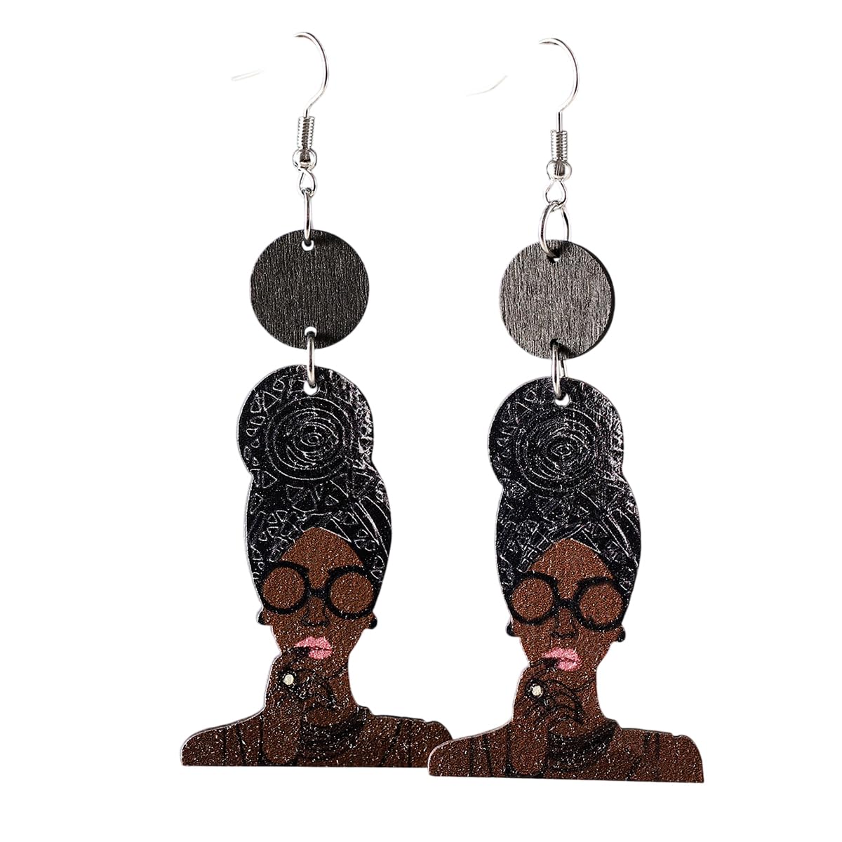 Bohemia Natural Wooden African Earrings for Women Black History African Map Earrings Ethnic Style Juneteenth Celebration Jewelry