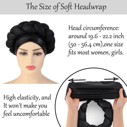 Woeoe African Headwrap Gold Braided Turbans for Women