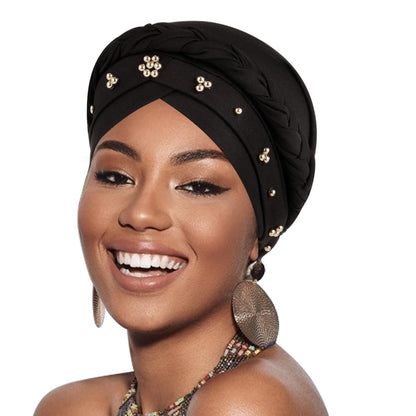African Women Turban Caps Pre-Tied Twisted Turbans Head Scarf for Women Hair Wraps Cover Beanie Cancer Chemo Headwear
