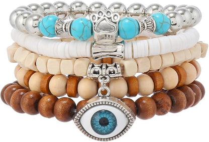 Gothic Bracelet Adjustable Punk Braided Leather Multilayer Grunge Set Bracelets Emo Metal Cuff Wrap Bangles Meaningful Gift