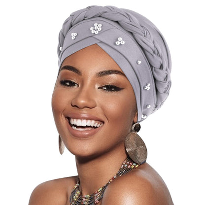 African Women Turban Caps Pre-Tied Twisted Turbans Head Scarf for Women Hair Wraps Cover Beanie Cancer Chemo Headwear