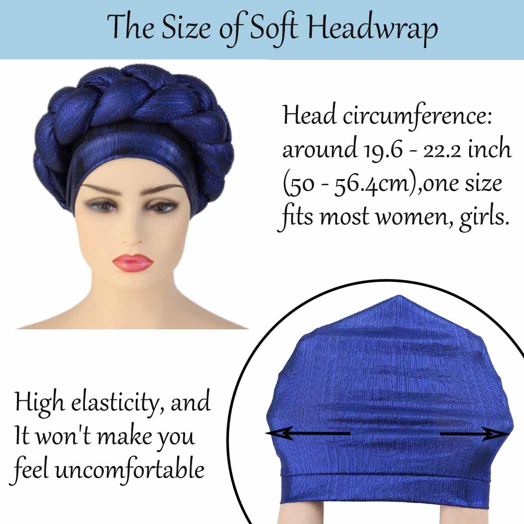 Woeoe African Headwrap Gold Braided Turbans for Women