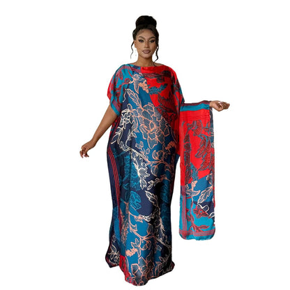 Moo Moos for Women Kaftan Dresses+Scarf for Women Plus Size Bathing Suit Cover up Caftan Maxi Beach Dresses