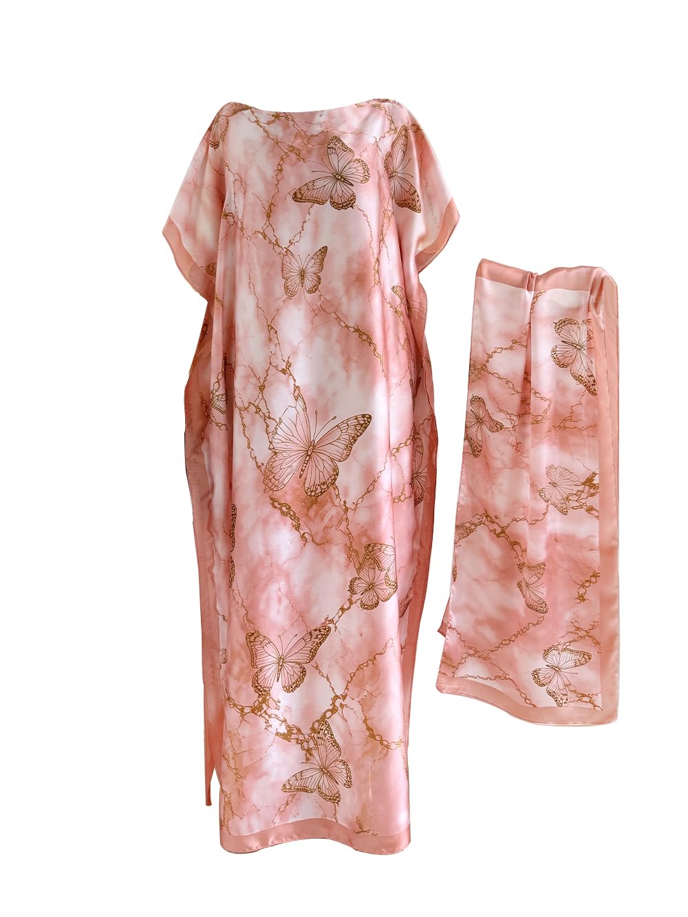 Moo Moos for Women Kaftan Dresses+Scarf for Women Plus Size Bathing Suit Cover up Caftan Maxi Beach Dresses
