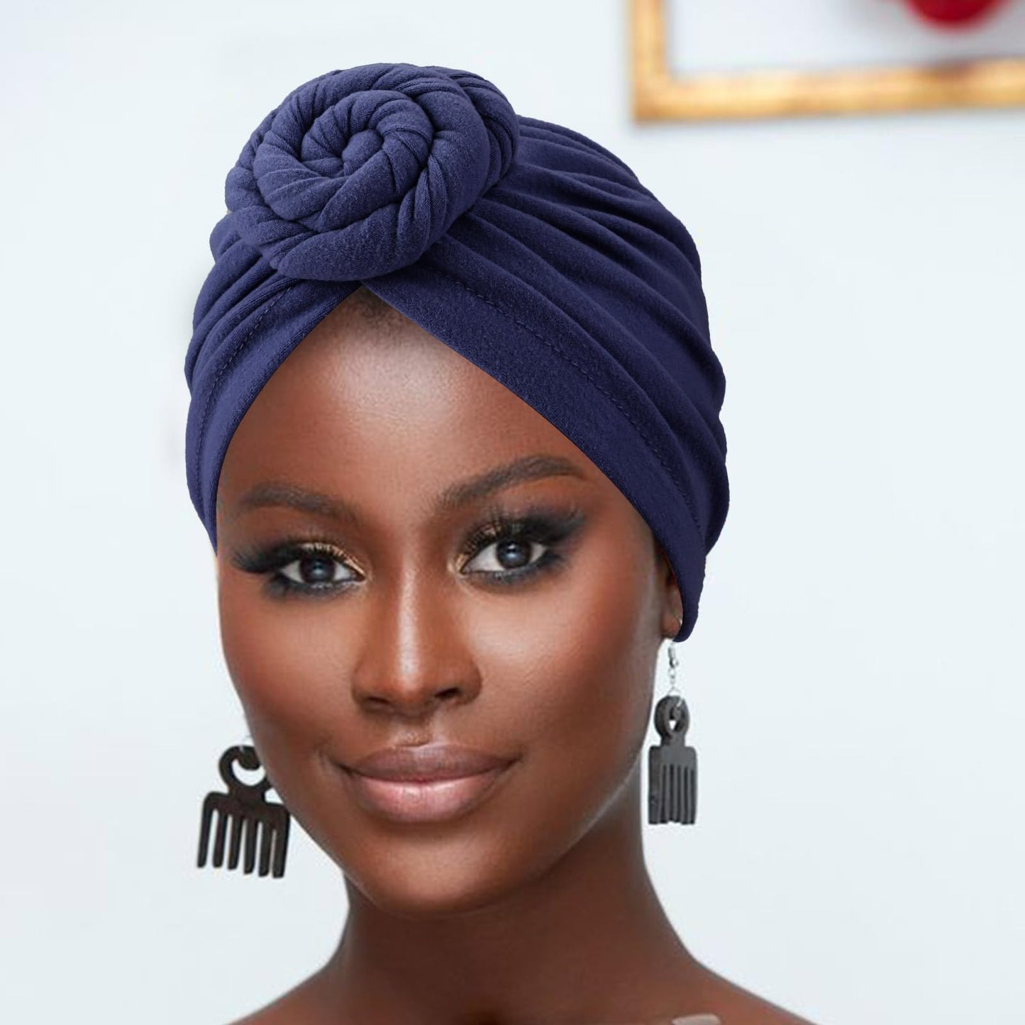 African Women Turban Caps Pre-Tied Twisted Turbans Head Scarf for Women Hair Wraps Cover Beanie Cancer Chemo Headwear