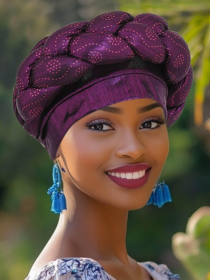 Woeoe African Headwrap Gold Braided Turbans for Women