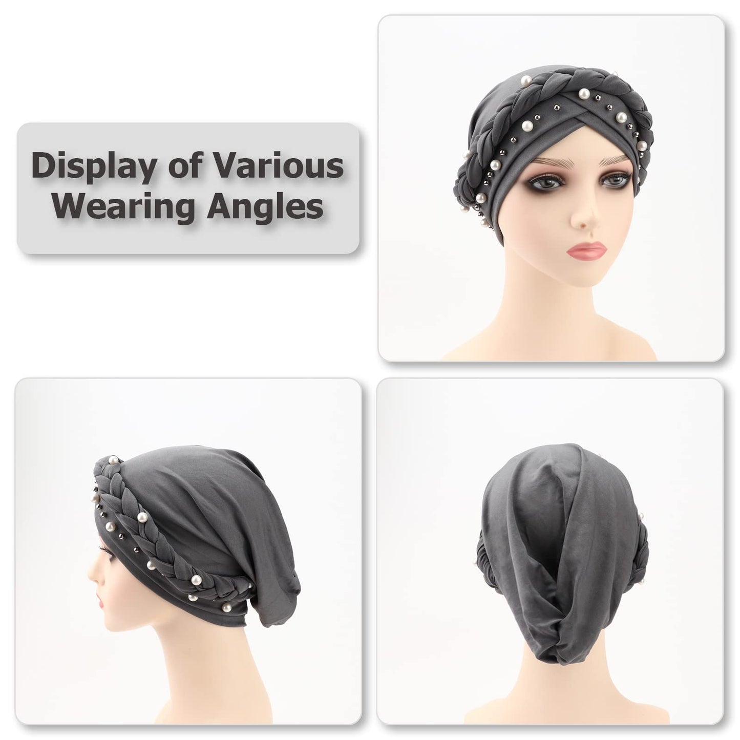 African Women Turban Caps Pre-Tied Twisted Turbans Head Scarf for Women Hair Wraps Cover Beanie Cancer Chemo Headwear