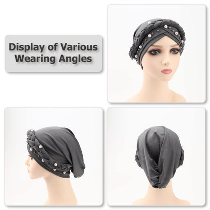 African Women Turban Caps Pre-Tied Twisted Turbans Head Scarf for Women Hair Wraps Cover Beanie Cancer Chemo Headwear