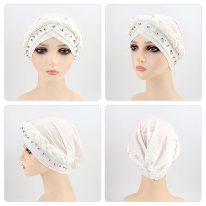 African Women Turban Caps Pre-Tied Twisted Turbans Head Scarf for Women Hair Wraps Cover Beanie Cancer Chemo Headwear