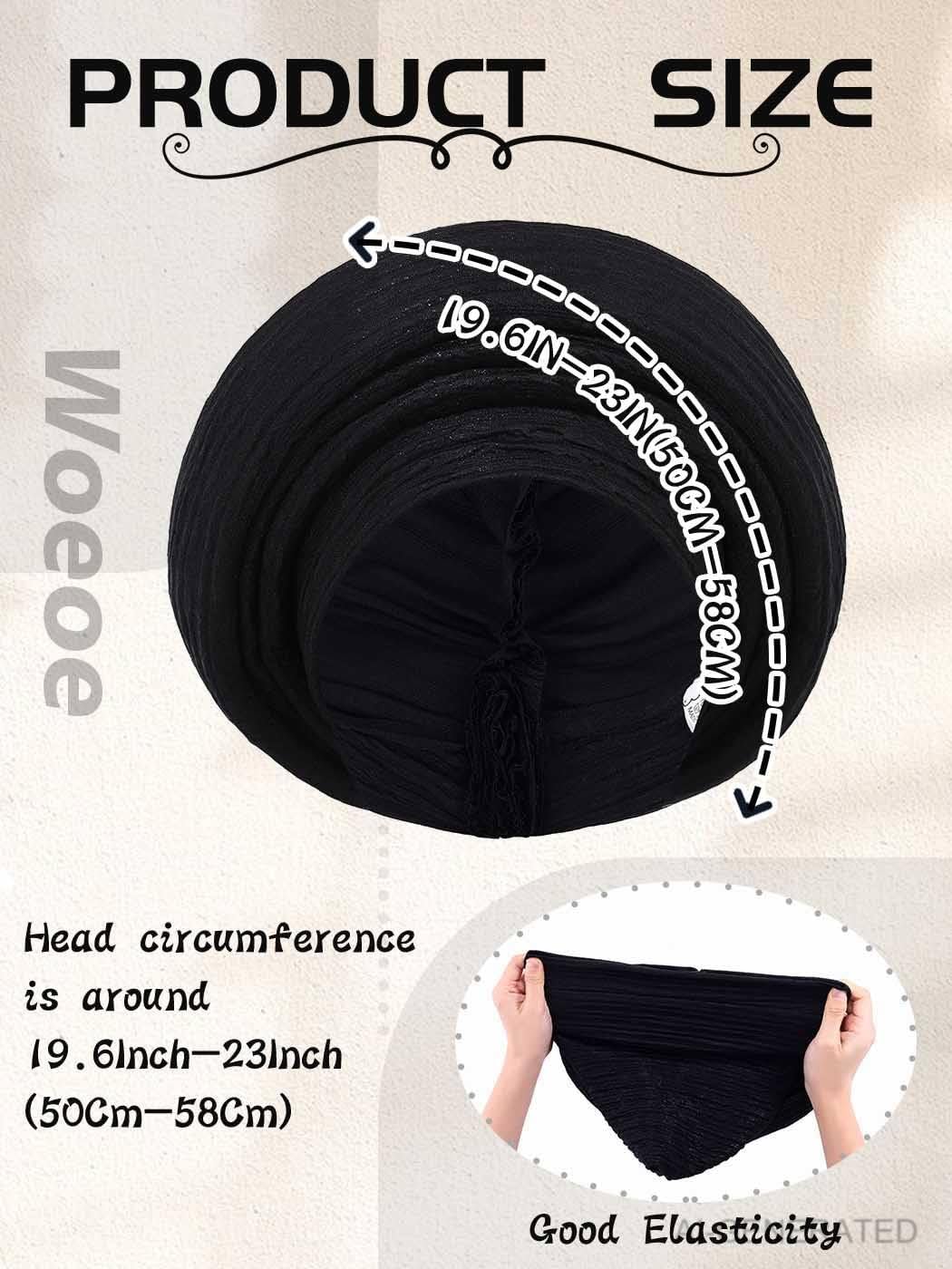 Woeoe African Head Wraps for Black Women Gold Pre Tied Headdress Wedding Turban Hats