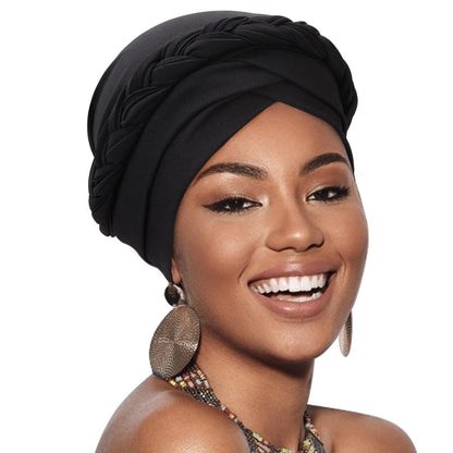 African Women Turban Caps Pre-Tied Twisted Turbans Head Scarf for Women Hair Wraps Cover Beanie Cancer Chemo Headwear