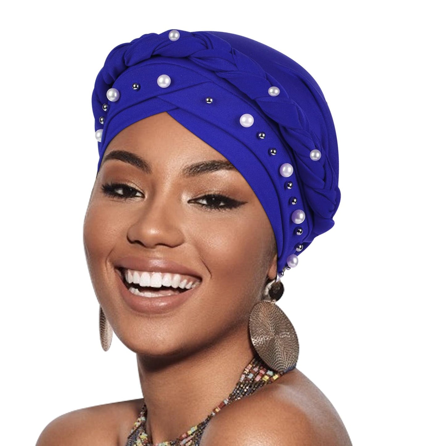 African Women Turban Caps Pre-Tied Twisted Turbans Head Scarf for Women Hair Wraps Cover Beanie Cancer Chemo Headwear