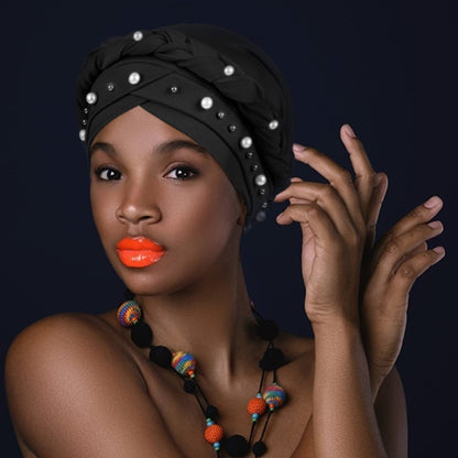 African Women Turban Caps Pre-Tied Twisted Turbans Head Scarf for Women Hair Wraps Cover Beanie Cancer Chemo Headwear