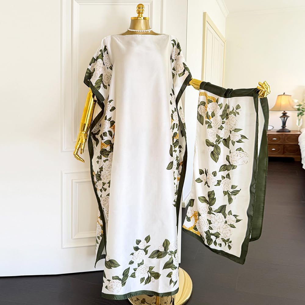 Moo Moos for Women Kaftan Dresses+Scarf for Women Plus Size Bathing Suit Cover up Caftan Maxi Beach Dresses