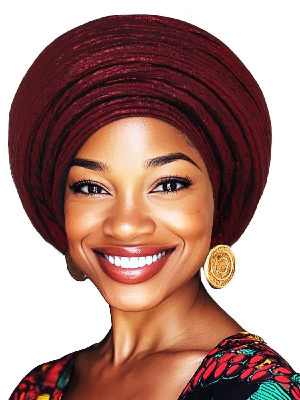 Woeoe African Head Wraps for Black Women Gold Pre Tied Headdress Wedding Turban Hats