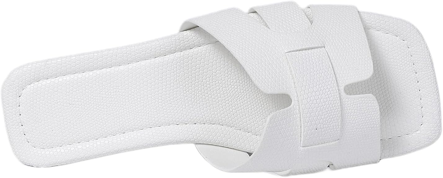 Women's Dressy Casual Flat Sandals, Elegant Comfortable Slip-On Slides with Textured Upper, Versatile Dressy Style for Everyday Wear (Copy) (Copy) (Copy) (Copy)
