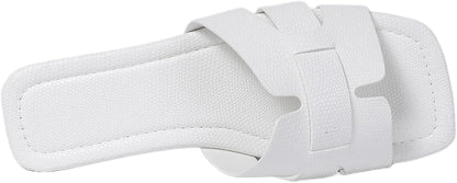 Women's Dressy Casual Flat Sandals, Elegant Comfortable Slip-On Slides with Textured Upper, Versatile Dressy Style for Everyday Wear (Copy) (Copy) (Copy) (Copy)