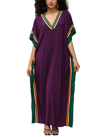 KECVOT Kaftan Dresses for Women V-Neck Print Swimsuit Cover Up Plus Size Beach Caftan Lounge Dress