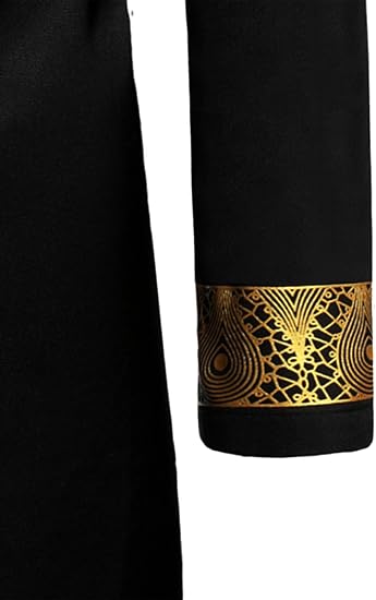 LucMatton Men's 2 Piece Outfits Long Sleeve Button Down African Dashiki Shirts and Pants Set Traditional Ethnic Suits