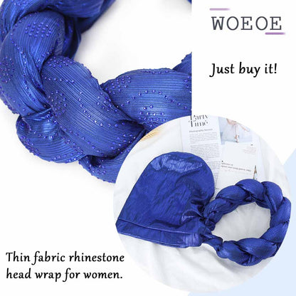 Woeoe African Headwrap Gold Braided Turbans for Women